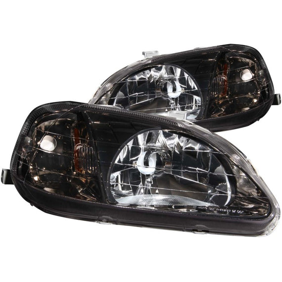 ANZO for 1999-2000 Honda Civic Crystal Headlights Gun-Metal Gray - anz121234 121234