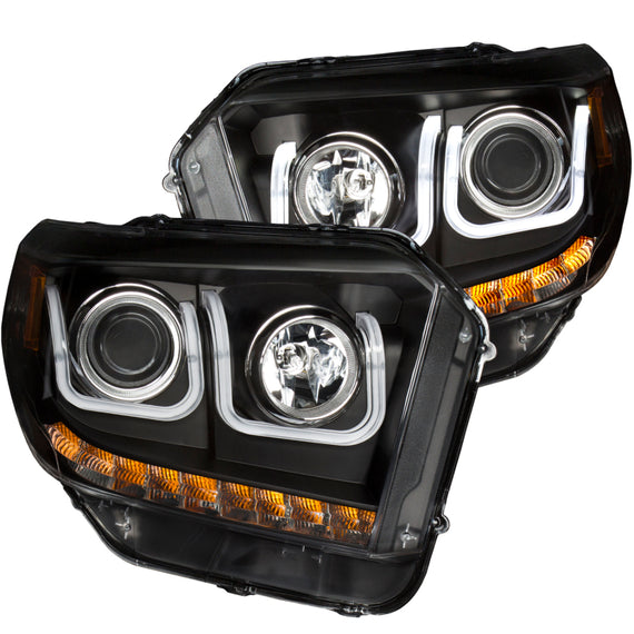 Anzo 111326 Black Clear U-Bar Projector Headlights LED for 14-19 Toyota Tundra 111326