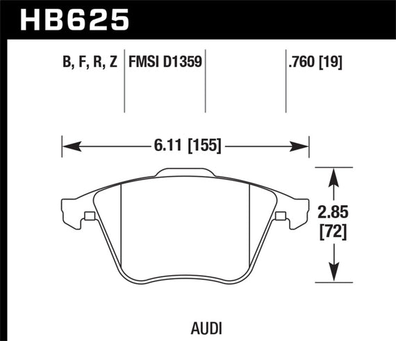 Hawk Performance HB625F.760 Front High Performance Brake Pads HB625F.760