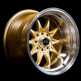 JNC 003 Gold Machined Lip 15x8 4x100/4x114.3 +0 Wheel/Rim 18510102534