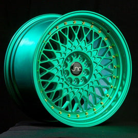 JNC 031 Candy Green Gold Rivets 17x9 5x100/5x114.3 +30 Wheel/Rim 23288177222