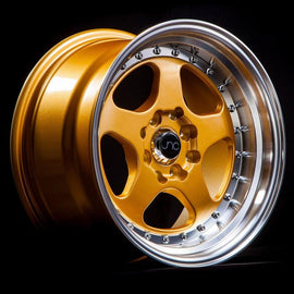 JNC 010 Gold Machined Lip 15x8 4x100/4x114.3 +20 Wheel/Rim 24759543750