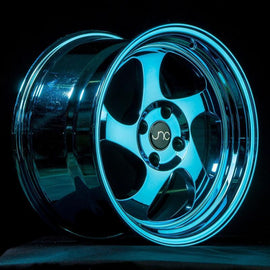 JNC 034 15X8.25 4X100 +20 CHROME BLUE Wheel/Rim