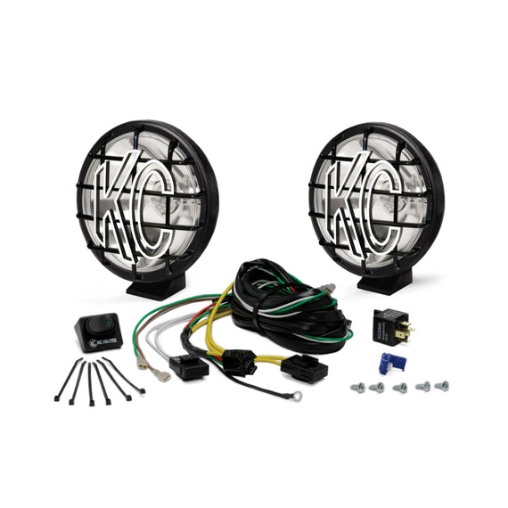 KC HiLiTES Apollo Pro 6in. Halogen Light 100w Fog Beam (Pair Pack System) - Black 152
