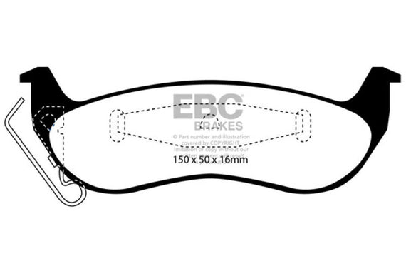EBC 03+ Ford Crown Victoria (Police) 4.6 Greenstuff Rear Brake Pads DP21677P
