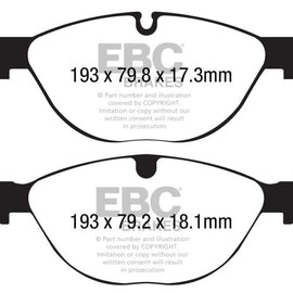EBC Redstuff Front Brake Pads for 13+ Jaguar F-Type 3.0 Supercharged Perf Pkg DP32191C