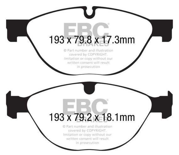 EBC Redstuff Front Brake Pads for 13+ Jaguar F-Type 3.0 Supercharged Perf Pkg DP32191C