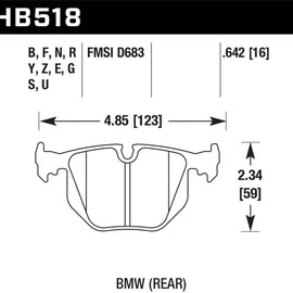 Hawk DTC-60 Disc Brake Pads - HB518G.642 HB518G.642
