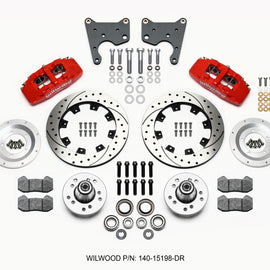Wilwood Dynapro 6 Front Hub Kit 12.19in Drill Red 65-72 CDP C Body -Drum 140-15198-DR