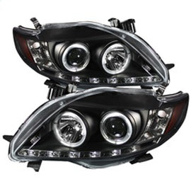 Spyder for Toyota Corolla 09-10 Projector Headlights LED Halo DRL Blk High H1 Lo 5032515