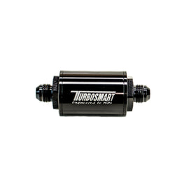 Turbosmart FPR Billet Inline Fuel Filter 1.75in OD 3.825in Length AN-8 Male Inlet - Black TS-0402-1131