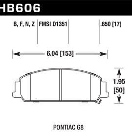 Hawk Performance Ceramic Disc Brake Pads - HB606Z.650 HB606Z.650