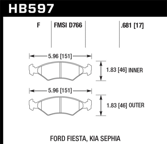 Hawk HPS Street Brake Pads HB597F.681