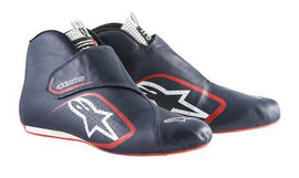 ALPINESTARS SUPERMONO SHOES NAVY/WHITE/RED SZ 5 SFI 3.3 LVL 5 KANGAROO LEATHER