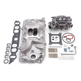 Edelbrock Manifold And Carb Kit Performer RPM Big Block Chevrolet Oval Port Natural Finish 2062