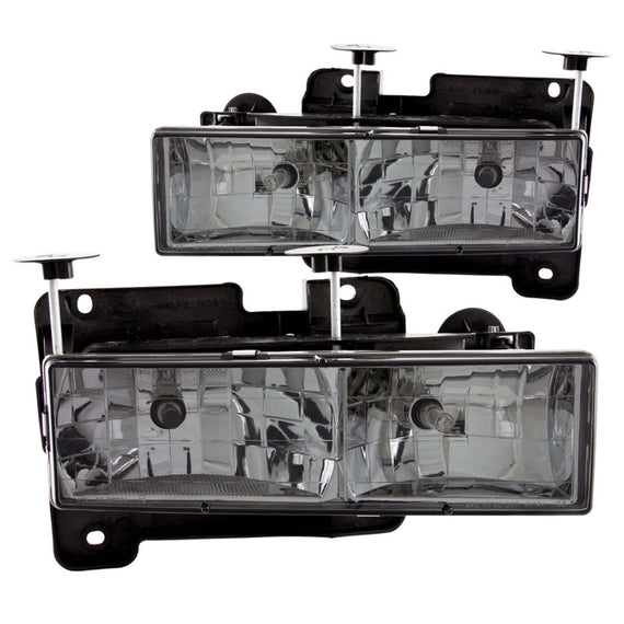 Anzo 111061 Chrome Smoke Crystal Headlights for 92-99 Suburban/Tahoe/Yukon/Jimmy 111061