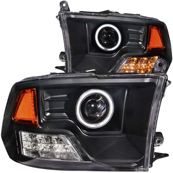 Anzo 111159 Halo Projector Headlight Black LED for 09-18 Dodge Ram1500/2500/3500 111159