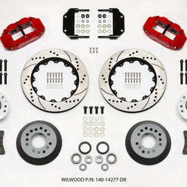 Wilwood Narrow Superlite 6R Front Hub Kit 14.00in Drill Red Magnum Force Drop Spindle 140-14277-DR