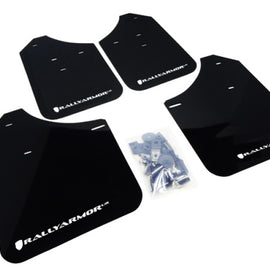 Rally Armor Mud Flaps Guards for 02-07 RS WRX & STi Sedan (Black w/White Logo) MF1-UR-BLK/WH