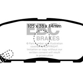 EBC Green Stuff Rear Brake Pads for 10-13 Infiniti FX35 - DP61955 DP61955