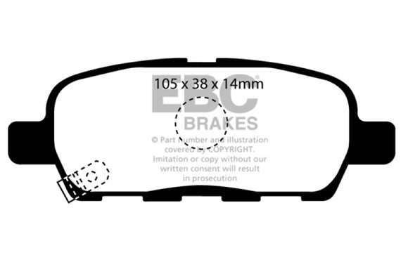 EBC UD1288 - Ultimax OEM Replacement Rear Brake Pads UD1288