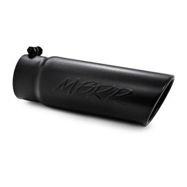 MBRP Universal Tip 4 O.D. Angled Rolled End 3.5 inlet 10 length- Black Finish T5112BLK