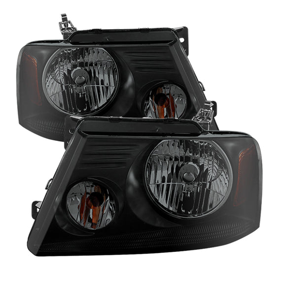 xTune Ford F150 04-08 Amber Crystal Headlights Black Smoked HD-JH-FF15004-AM-BSM 9030338