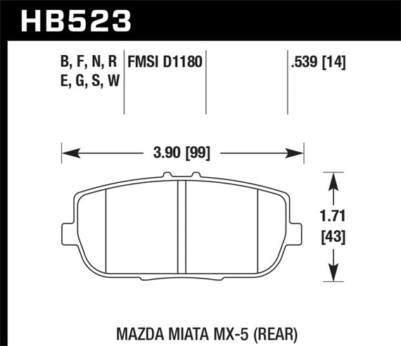 Hawk HPS Disc Brake Pads - HB523F.539 HB523F.539