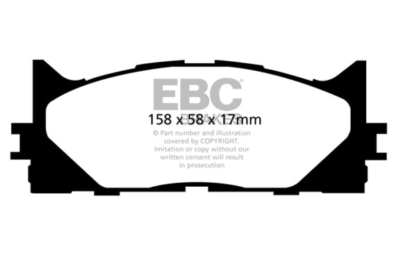 EBC Ultimax2 Front Brake Pads for 13+ Lexus ES300h 2.5 Hybrid UD1222