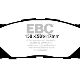 EBC Yellow Stuff Front Brake Pads for 13+ Lexus ES300h Hyrid 2.5 - DP41790R DP41790R