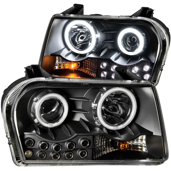 ANZO for 2005-2010 Chrysler 300 Projector Headlights w/ Halo Black - anz121152 121152