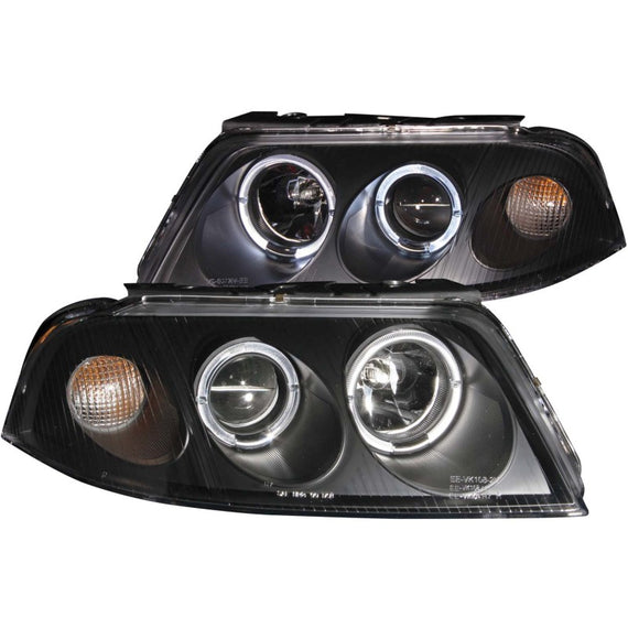 Anzo 121357 Black Projector Headlights with Halo for 01-05 Volkswagen Passat 121357