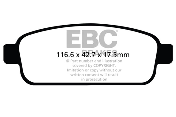 EBC 13+ Buick Encore 1.4 Turbo Greenstuff Rear Brake Pads DP22066