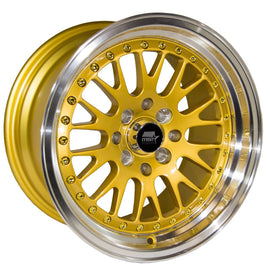 MST MT10 15x8.0 4x100/4x114.3 25 73.1 Gold w/Machined Lip Wheel/Rim 10-5816-25-GLDL