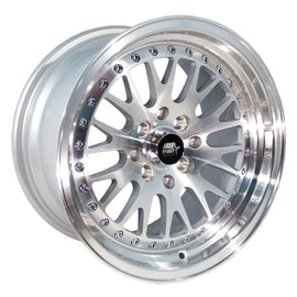 MST MT10 15x8.0 4x100/4x114.3 25 73.1 Silver w/Machined Face Wheel/Rim 10-5816-25-SILF