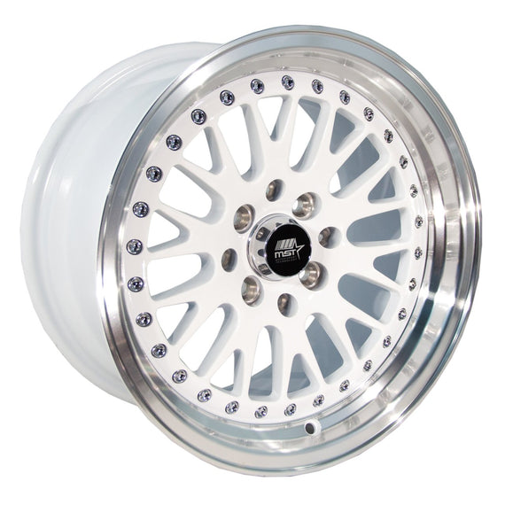 MST MT10 15x8.0 4x100/4x114.3 25 73.1 White w/Machined Lip Wheel/Rim 10-5816-25-WHTL