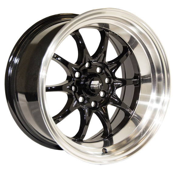 MST MT11 15x8.0 4x100/4x114.3 0 73.1 Black w/Machine Lip Wheel/Rim 11-5816-0-BLKL