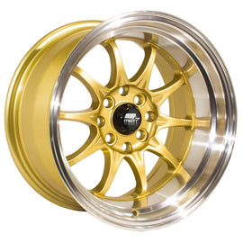 MST MT11 15x8.0 4x100/4x114.3 0 73.1 Gold w/Machined Lip Wheel/Rim 11-5816-0-GLDL