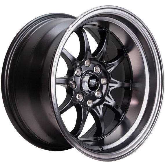 MST MT11 15x8.0 4x100/4x114.3 0 73.1 Matte Black w/Matte Black Lip Wheel/Rim 11-5816-0-MBBL