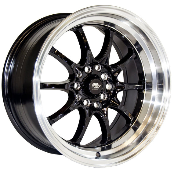 MST MT11 16x8.0 5x100/5x114.3 15 73.1 Black w/Machine Lip Wheel/Rim 11-6817-15-BLKL