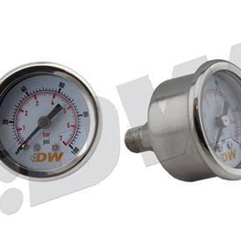 DeatschWerks Mechanical fuel pressure gauge. 1/8 NPT.  0-100 psi. 1.5" diameter. White face