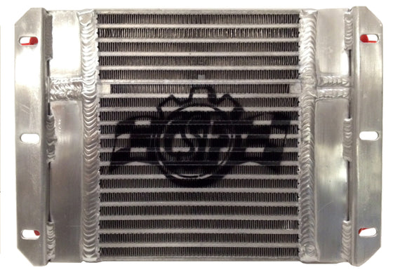 CSF Dual Fluid Bar & Plate HD Oil Cooler w/9in SPAL Fan (1/3 & 2/3 Partition) - 13.8in L x 10in H 8026