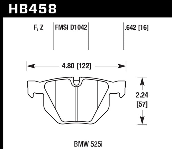 Hawk (HB458Z.642) Performance Ceramic Rear Street Brake Pads HB458Z.642