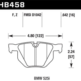 Hawk HPS Brake Pads for 04-05 BMW 525i HB458F.642