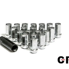 CPR CLOSE ENDED 17HEX STEEL RACING WHEEL LUG NUTS POLISHED 12X1.25 20P CPR-6S12125PO