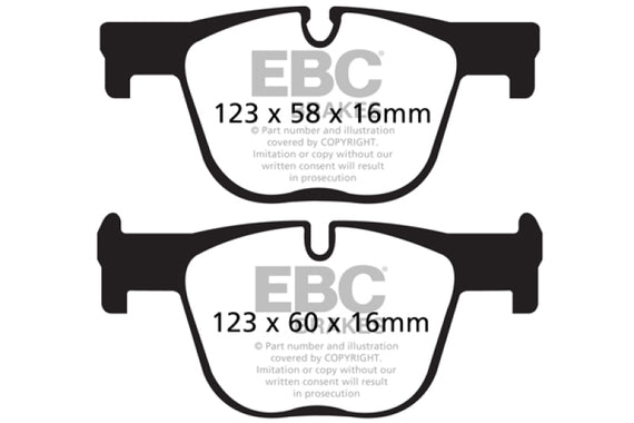 EBC Yellow Stuff Rear Brake Pads for 12+ BMW 335i 3.0L Turbo F30 - DP42131R DP42131R