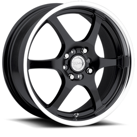 RACELINE TYPE 126 MIRROR BLK 16X7 4X100mm/4X4.25 +40mm Wheel/Rim