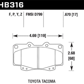 Hawk LTS Street Brake Pads HB316Y.670