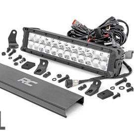 Rough Country 12-inch Cree LED Light Bar - (Dual Row | Chrome Series w/ Cool White DRL)
