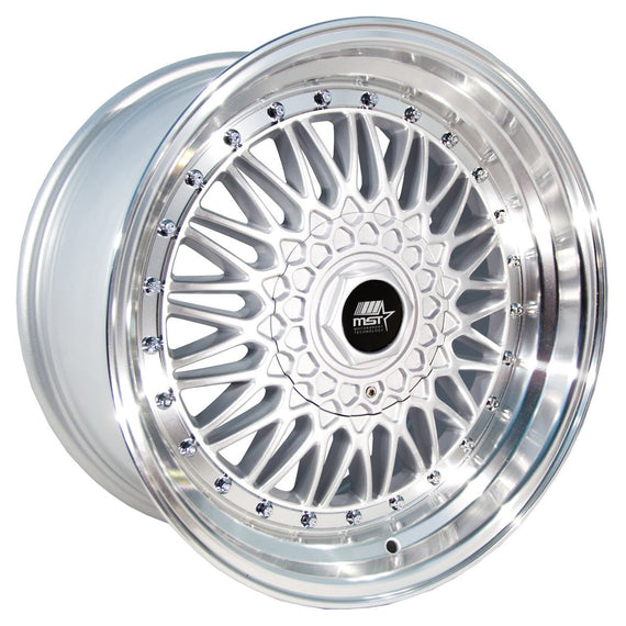 MST MT13 15x8.0 4x100/4x114.3 20 73.1 Silver w/Machined Lip Wheel/Rim 13-5816-20-SILL